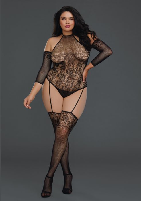 Dreamgirl+%2D+Queen+Size+Fishnet+Teddy+Bodystocking+Black