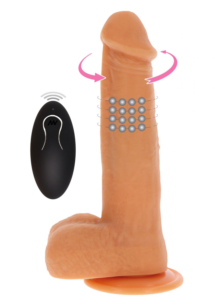 Toyjoy+%E2%80%93+Rotating+Beads+Silicone+Vibrating+Dildo+21cm