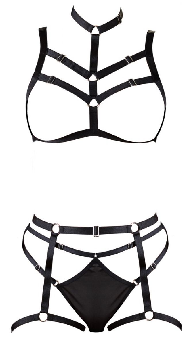 Cotelli+Lingerie+%2D+Harness+set+black+one+size