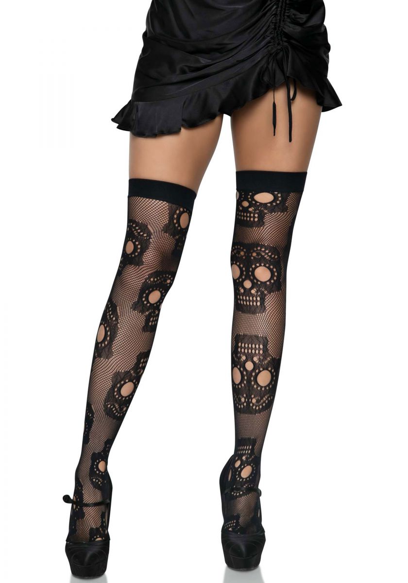 LEG+AVENUE+%2D+SUGAR+SKULL+NET+THIGH+HIGHS