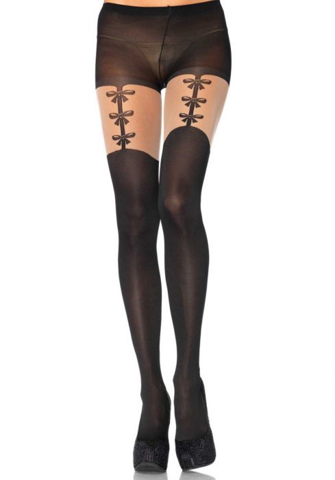 LEG+AVENUE+%2D+PANTYHOSE+WOVEN+GARTERBELT+BLACK