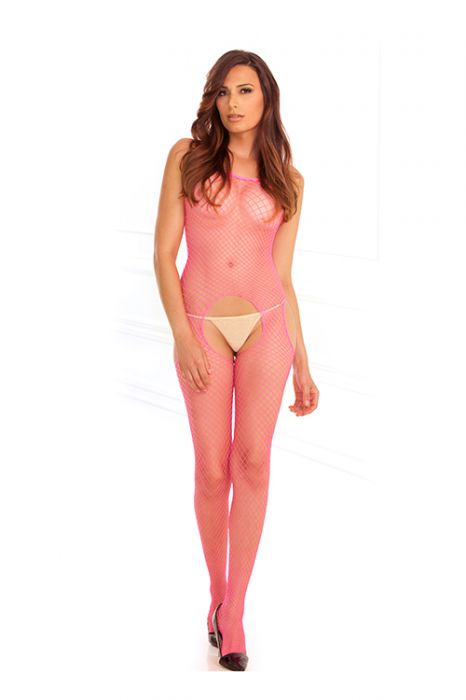 RENE+ROFE+LINGERIE+%2D+NET+SUSPENDER+BODYSTOCKING+PINK