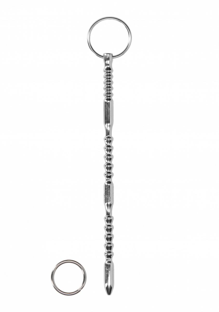 OUCH%21+%2D+URETHRAL+SOUNDING+%2D+METAL+RIBBED+DILATOR+WITH+RING+24CM