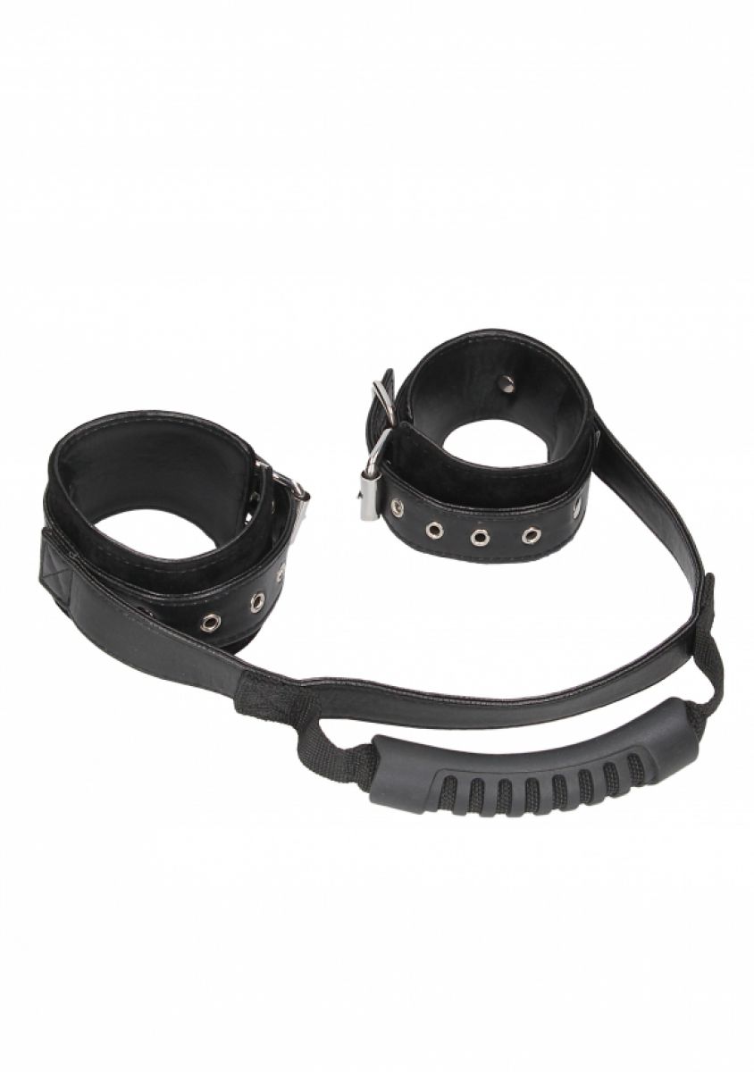 OUCH%21+%2D+BONDED+LEATHER+HAND+CUFFS+WITH+HANDLE