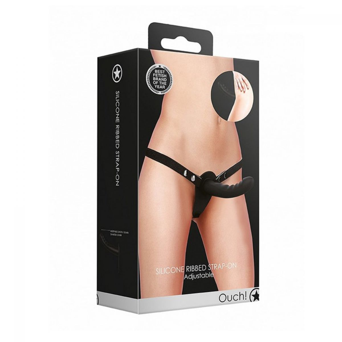 OUCH%21+%2D+SILICONE+RIBBED+STRAP%2DON+ADJUSTABLE