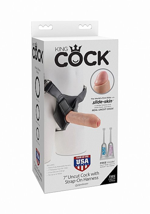 PIPEDREAM+%2D+KING+COCK+7+INCH+UNCUT+COCK+WITH+STRAP%2DON