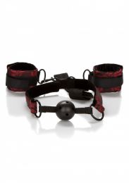 CALIFORNIA EXOTICS - SCANDAL BREATHABLE BALL GAG WITH CUFFS