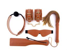 BLAZE - ELITE BDSM SET COGNAC VEGAN LEATHER