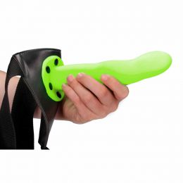 OUCH! - GLOW IN THE DARK CURVED HOLLOW STRAP ON NEON GREEN 20 CM