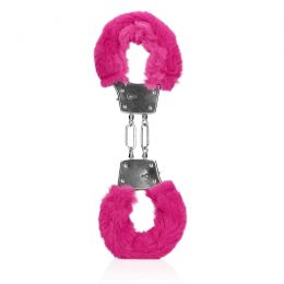 OUCH! - FURRY METAL HAND CUFFS PINK